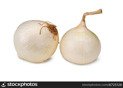 white garlic isolated on white background