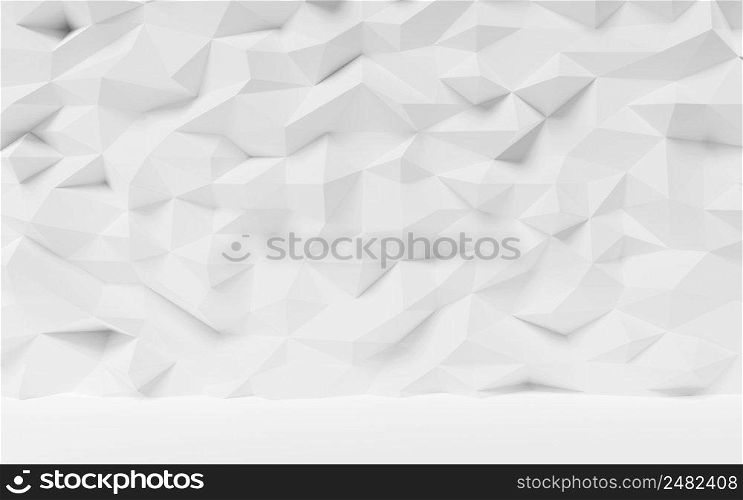 White geometric wall background 3d render