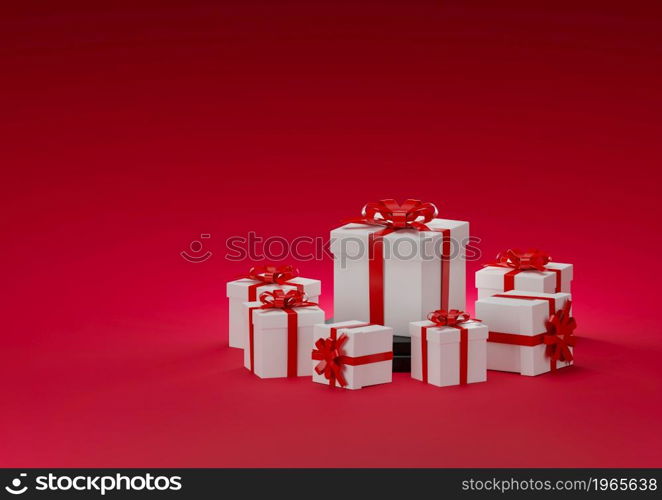 White gift box with copy space, easy to fill your text