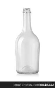 White glass wine bottle isolated on white  with clipping path