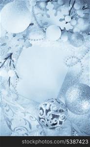 White greeting card for Merry Christmas and Happy New Year