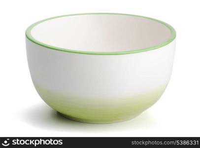 White handmade ceramics bowl isolated on white