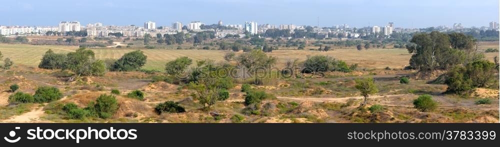 White houses of Ashkelon, a panorama from 4 photos