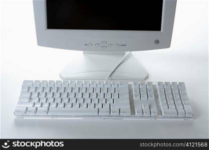 White Keyboard and Monitor
