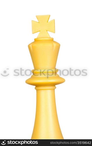 White king chess piece isolated on white background