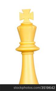 White king chess piece isolated on white background