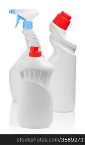white kitchen bottles for cleaning
