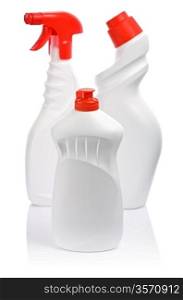 white kitchen bottles isolated
