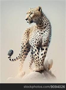 White leopard studio shot. Generative AI. High quality illustration. White leopard studio shot. Generative AI