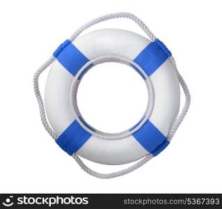 White life buoy isolated on white