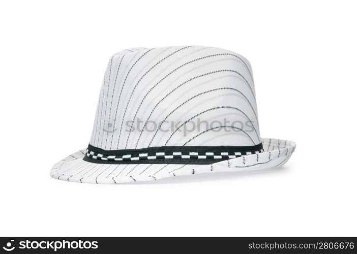 White lined hat isolated