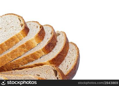 White loaf slices are isolated on a white background