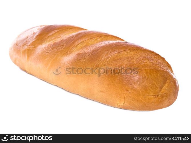 white long loaf isolated on white background