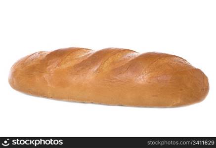 white long loaf isolated on white background