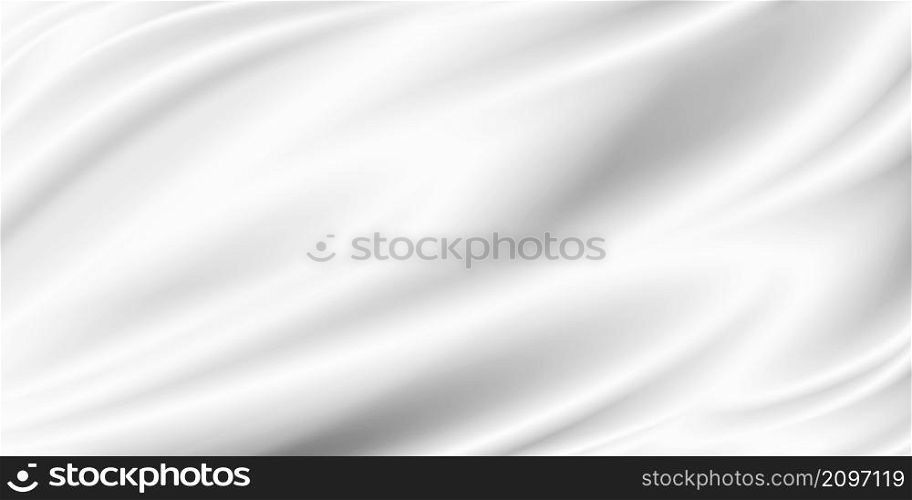 White luxury fabric background with copy space 3D illustration