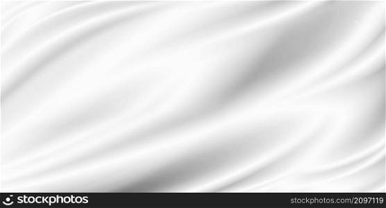 White luxury fabric background with copy space 3D illustration