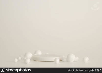 White marble podium on the white background. Podium for product, cosmetic presentation. Creative mock up. Pedestal or platform for beauty products. White marble podium on the white background. Podium for product, cosmetic presentation. Creative mock up. Pedestal or platform for beauty products.