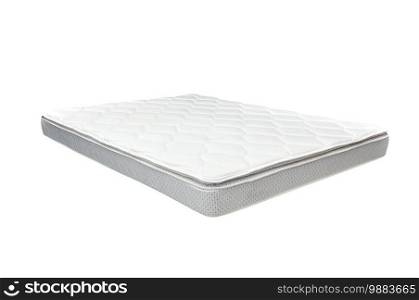 White mattress isolated on white background. White mattress