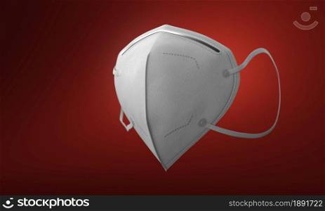 white medical mask with filter gradient red background. Resolution and high quality beautiful photo. white medical mask with filter gradient red background. High quality and resolution beautiful photo concept