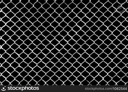 White Metal Grid on the Black Background. Metal Grid Background