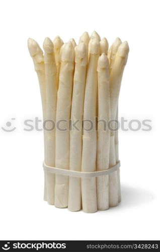 White mini asparagus on white background
