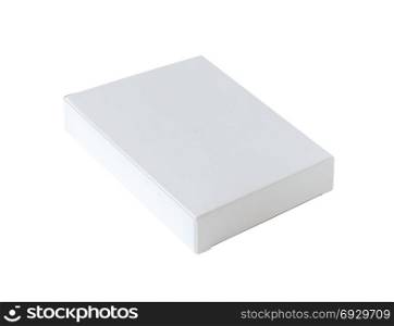 White mock up box or cardboard box isolated on white background