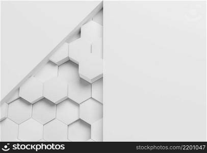 white modern geometrical wallpaper with hexagons