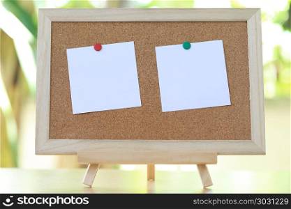 White notes on wooden boards and have copy space.. White notes on wooden boards and have copy space in design idea of your work.