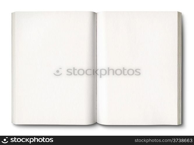 White open book isolated on white with clipping path. White open book isolated on white