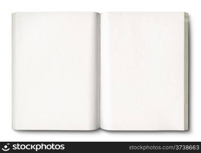 White open book isolated on white with clipping path. White open book isolated on white