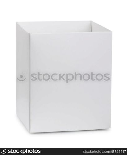 White open cardboard box isolated on white