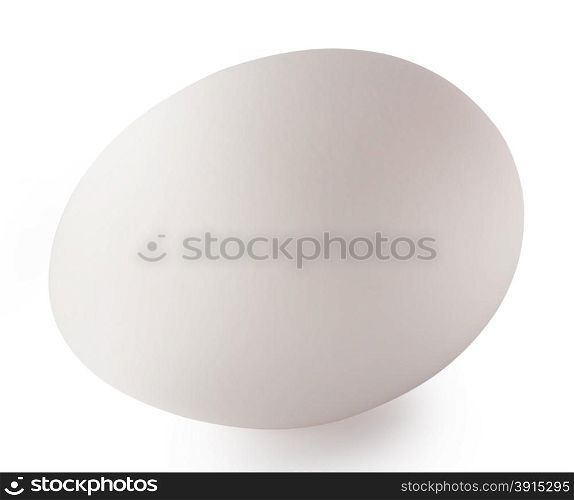 White oval egg isolated on a white background. White oval egg