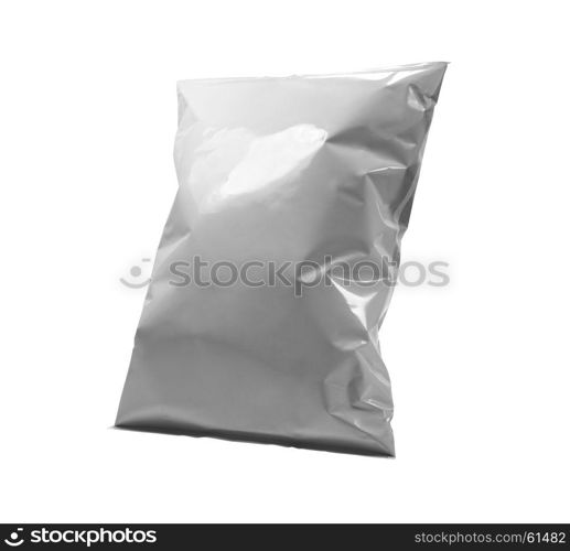 white package template. blank or white plastic bag snack packaging