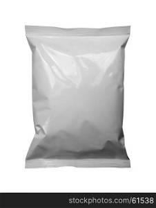 white package template. blank or white plastic bag snack packaging