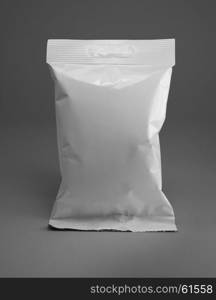 white package template. blank or white plastic bag snack packaging