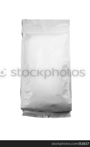 white package template. blank or white plastic bag snack packaging