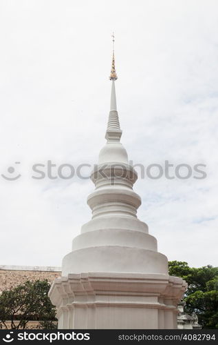 White pagoda in phra singha temple is a public place