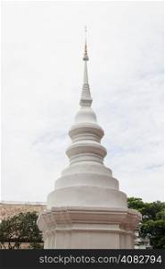 White pagoda in phra singha temple is a public place