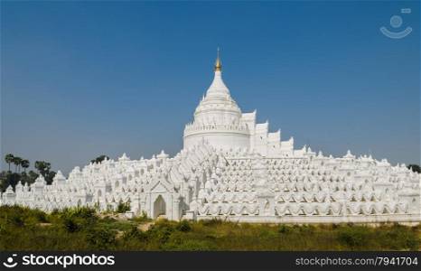 White pagoda of Hsinbyume (Myatheindan) in Mingun, Myanmar. Myanmar?s Taj Mahal