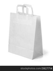 White paper bag isolated on white.With clipping path
