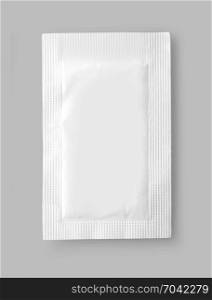 White paper bag on grey background