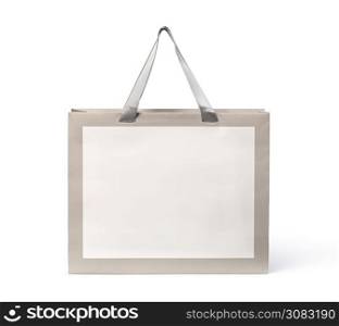 white paper bag on white background. white paper bag