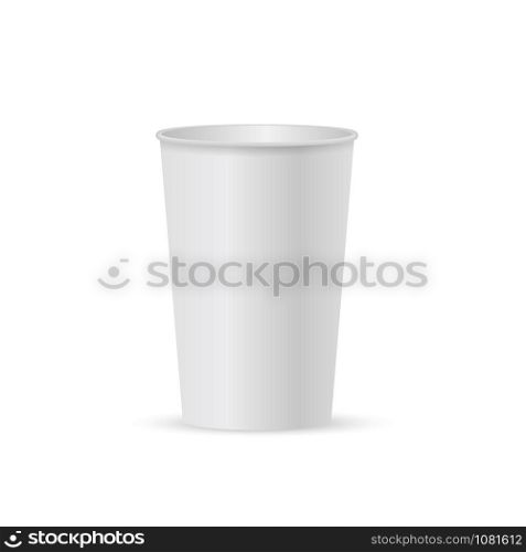 White Paper Coffee and tea Cup isolated. Vector Illustration