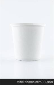 white paper cups on white background