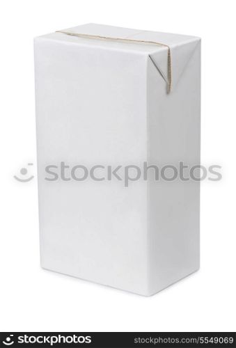 White paper drink packaging isolated on white