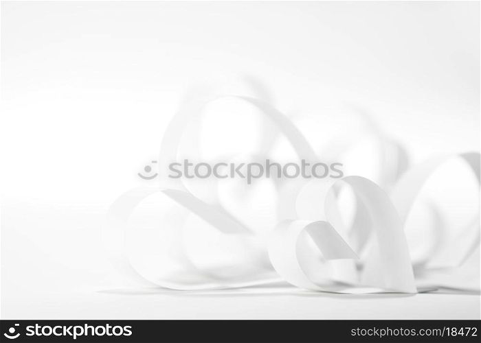 White paper hearts composition, Valentines day concept