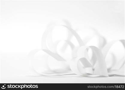 White paper hearts composition, Valentines day concept