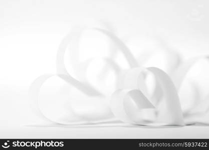 White paper hearts composition, Valentines day concept