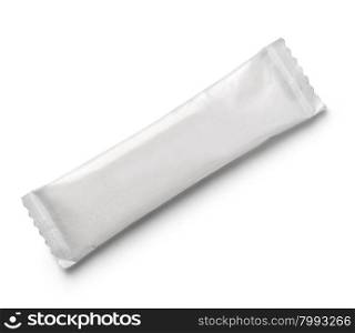 White paper sachet bag for coffee, sugar, salt, pepper on white background. Ready for your design. With clipping path
