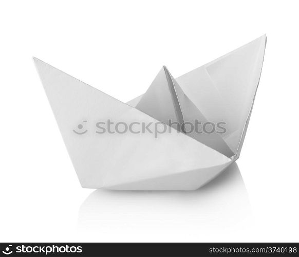 White paper ship isolated on a white background